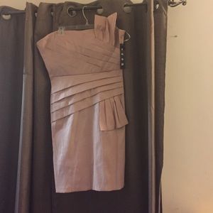 Blush color strapless dress